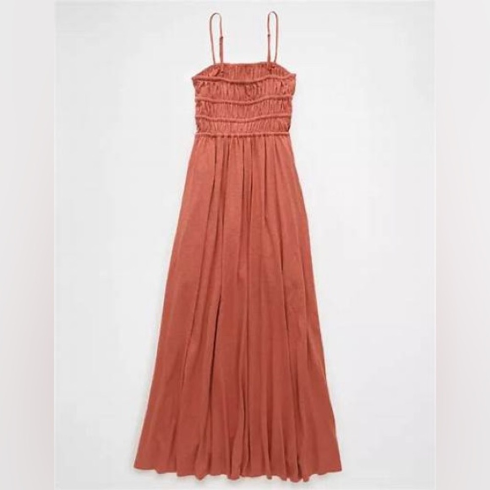 AE Sunchaser Knit Smocked Bodice Midi Dress - NWT!